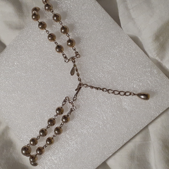 Marvella 2 strand goldtone beaded necklace - Picture 2 of 3